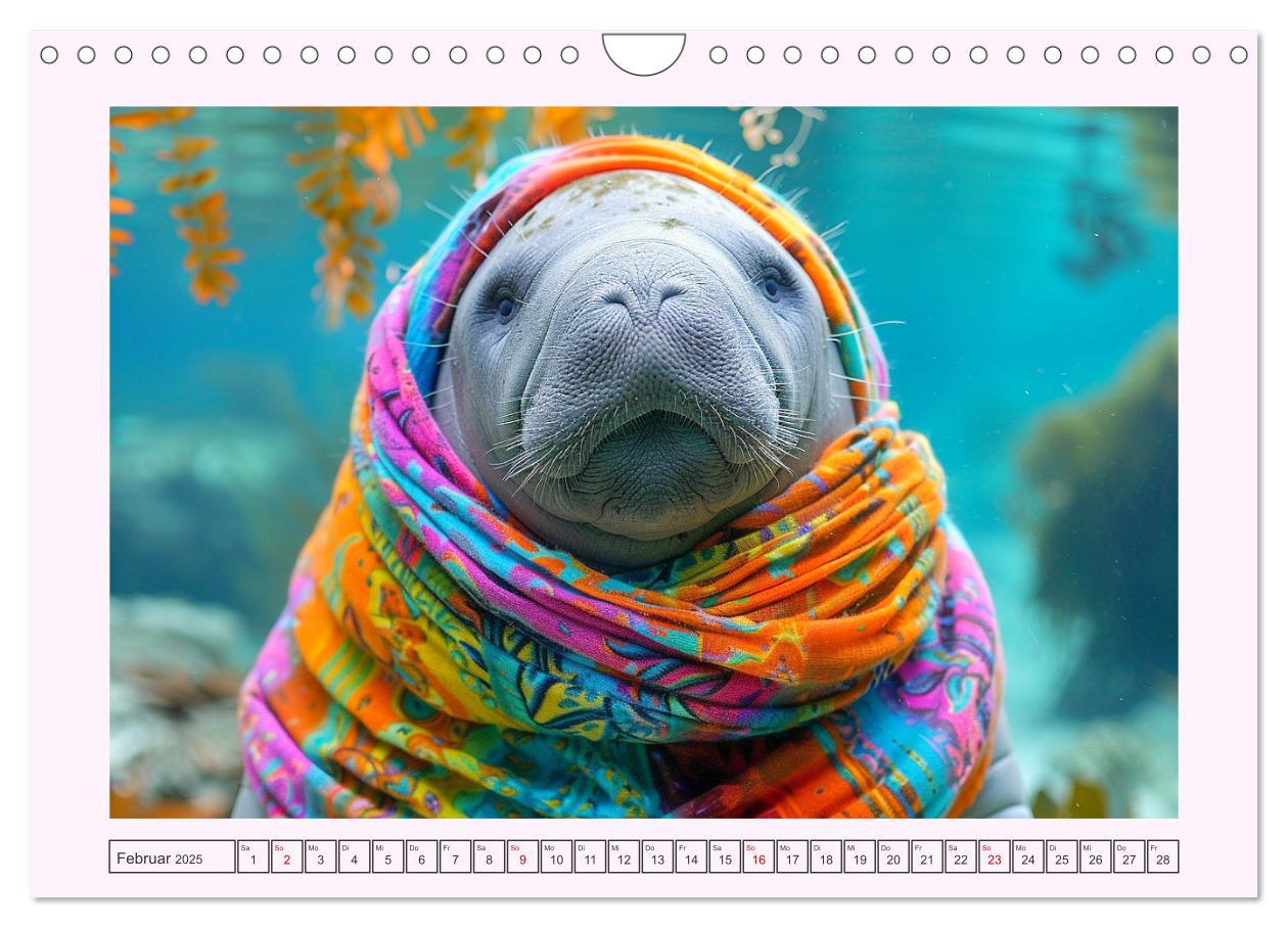 Bild: 9783435461776 | Modische Manatees. Charmante Seekühe mit Stil (Wandkalender 2025...