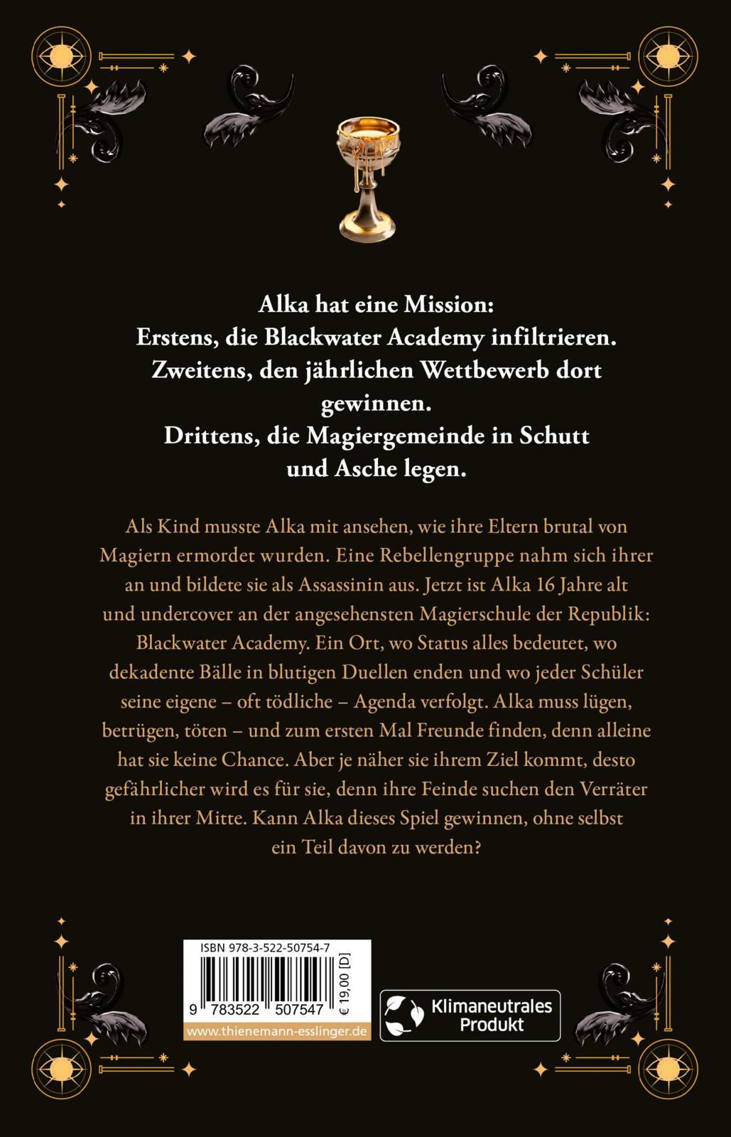 Rückseite: 9783522507547 | Written in Blood | Düster-romantische Dark-Academia Fantasy | Shvarts