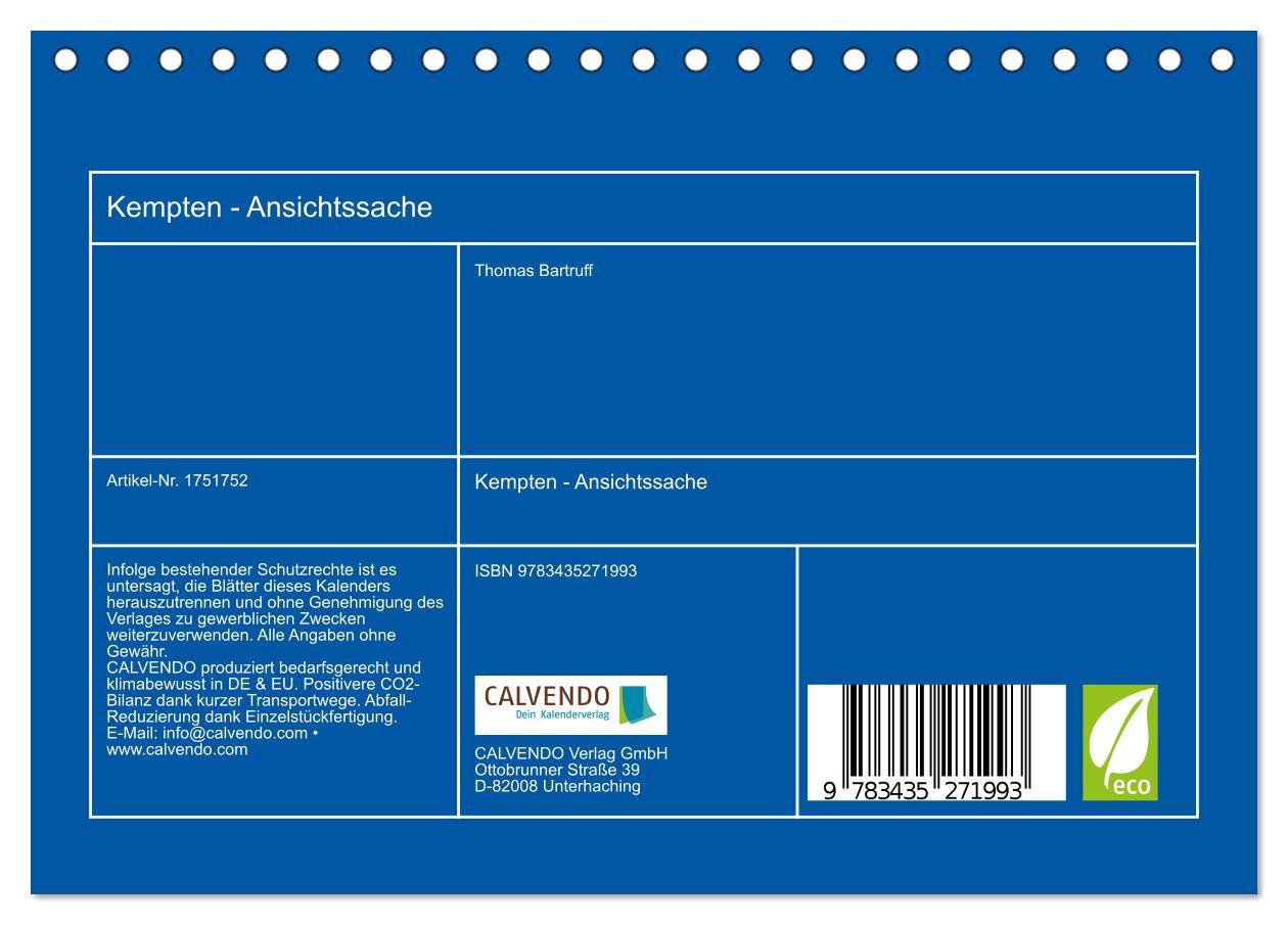 Bild: 9783435271993 | Kempten - Ansichtssache (Tischkalender 2025 DIN A5 quer), CALVENDO...