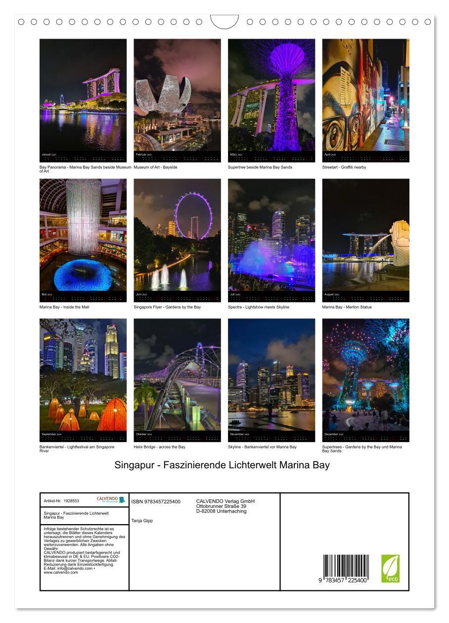 Bild: 9783457225400 | Singapur - Faszinierende Lichterwelt Marina Bay (Wandkalender 2025...