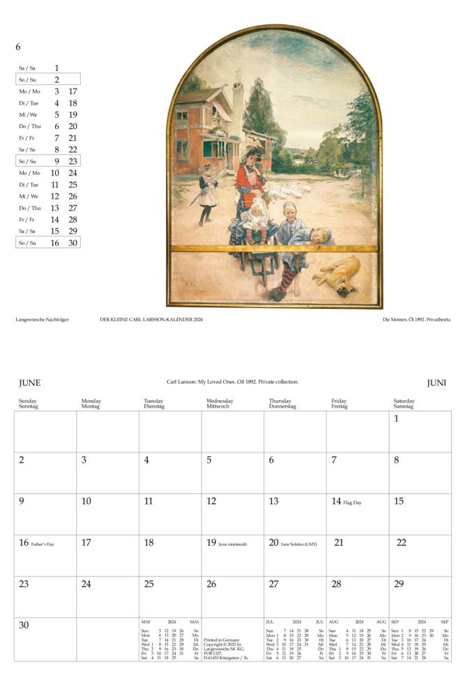 Bild: 9783784598239 | Der Kleine Carl Larsson-Kalender 2024 | Carl Larsson | Kalender | 2024