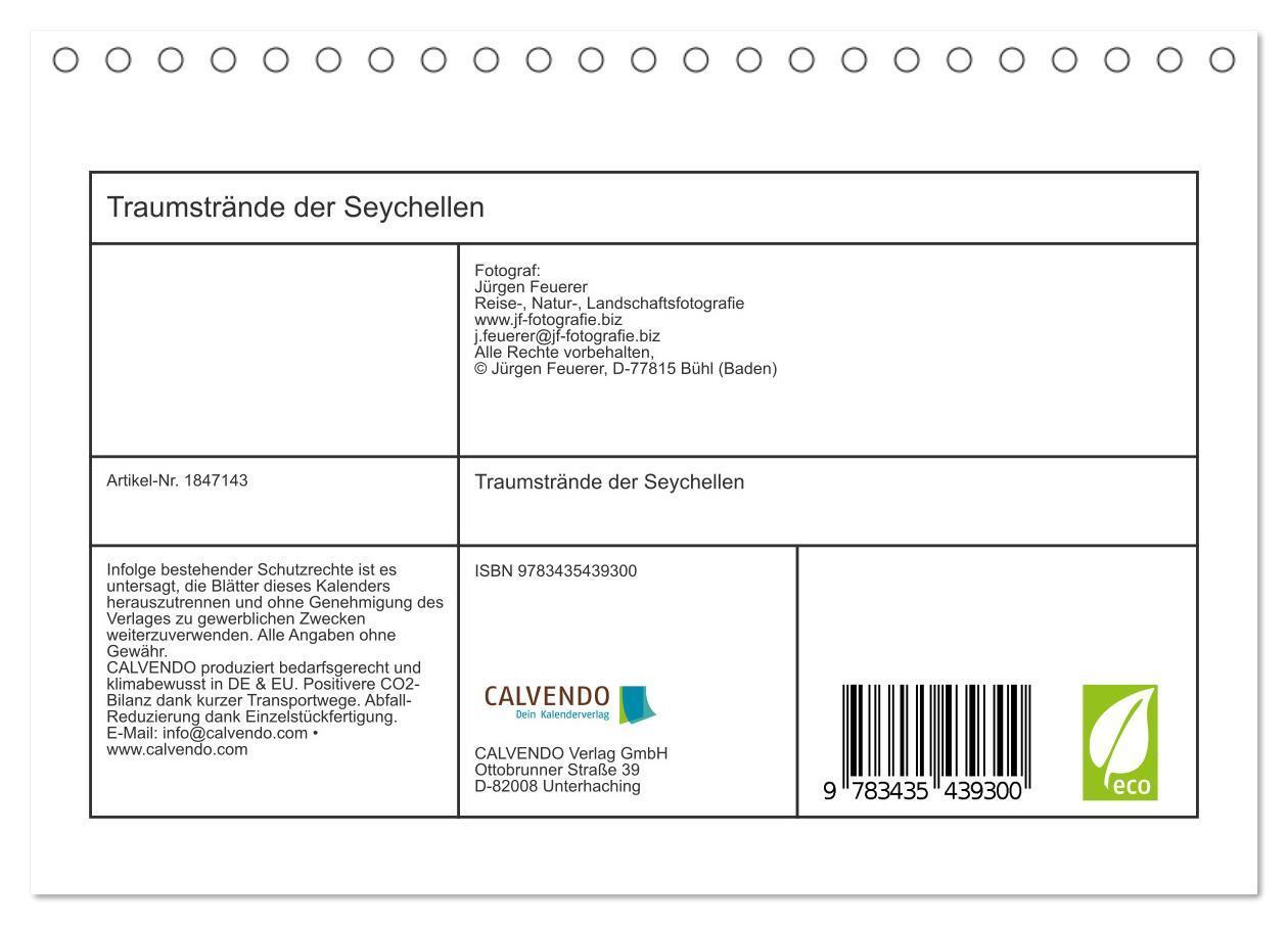 Bild: 9783435439300 | Traumstrände der Seychellen (Tischkalender 2025 DIN A5 quer),...