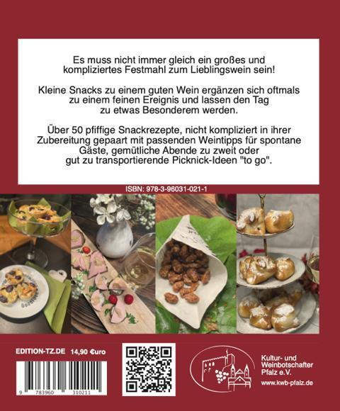 Rückseite: 9783960310211 | Snack sucht Wein, Wein sucht Snack | Kultur- und Weinbotschafter Pfalz