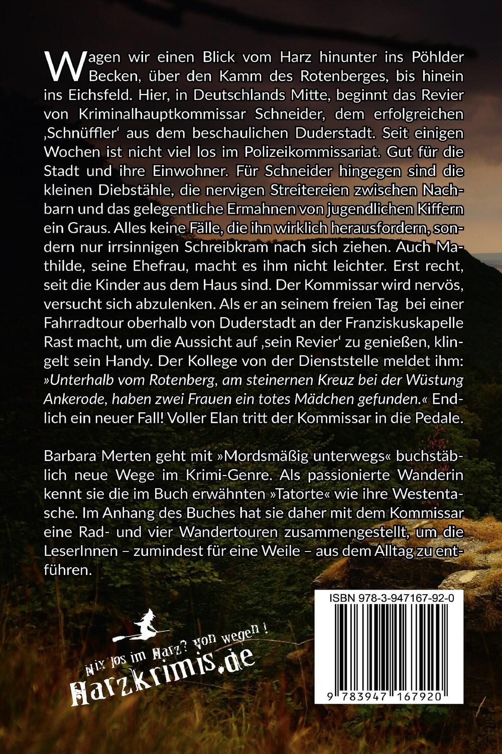 Rückseite: 9783947167920 | Mordsmäßig unterwegs | Barbara Merten | Taschenbuch | Deutsch | 2020