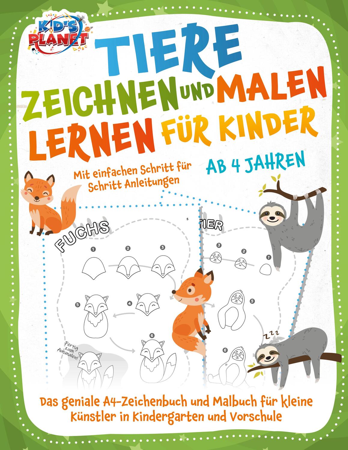 Cover: 9783989351080 | Tiere zeichnen und malen lernen für Kinder ab 4 Jahren - Mit...