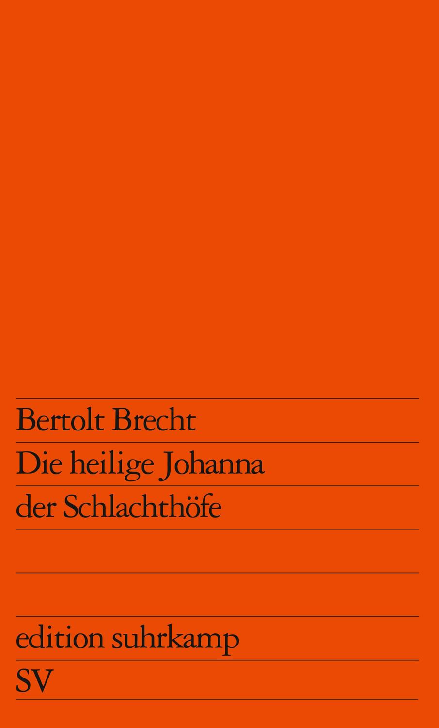 Cover: 9783518101131 | Die heilige Johanna der Schlachthöfe | Bertolt Brecht | Taschenbuch