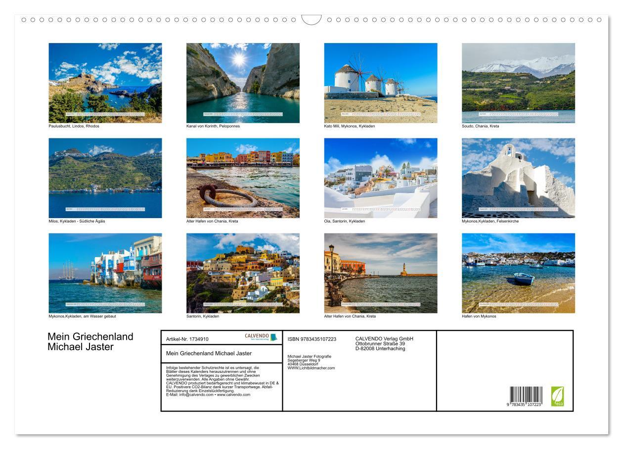 Bild: 9783435107223 | Mein Griechenland Michael Jaster (Wandkalender 2025 DIN A2 quer),...