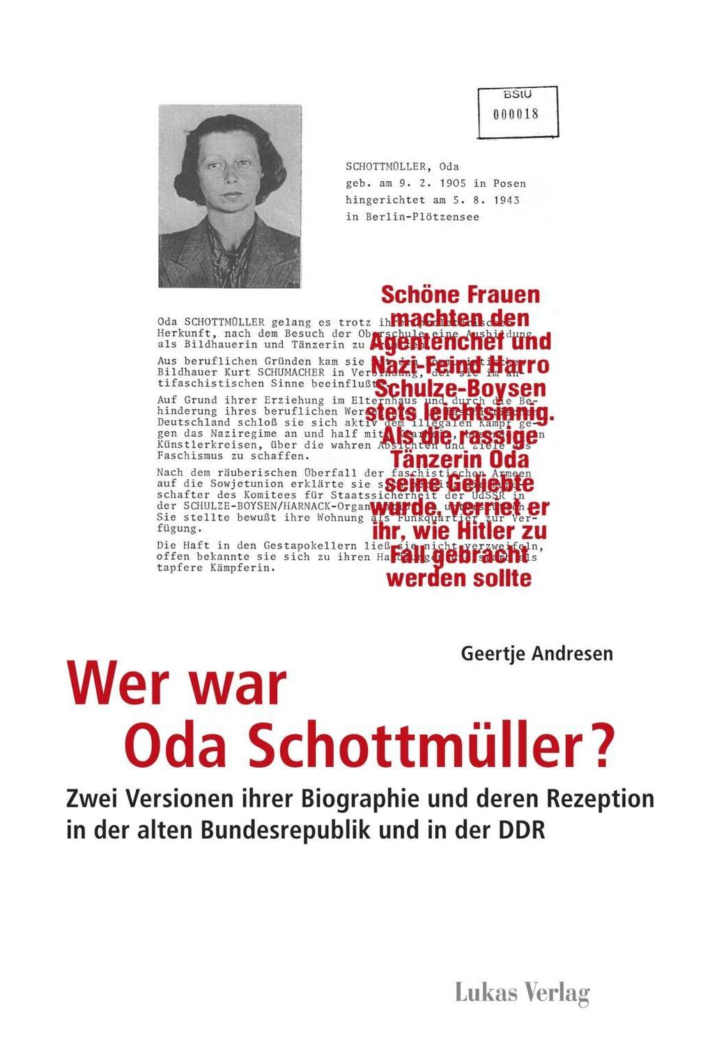 Cover: 9783867321259 | Wer war Oda Schottmüller? | Geertje Andresen | Taschenbuch | 248 S.