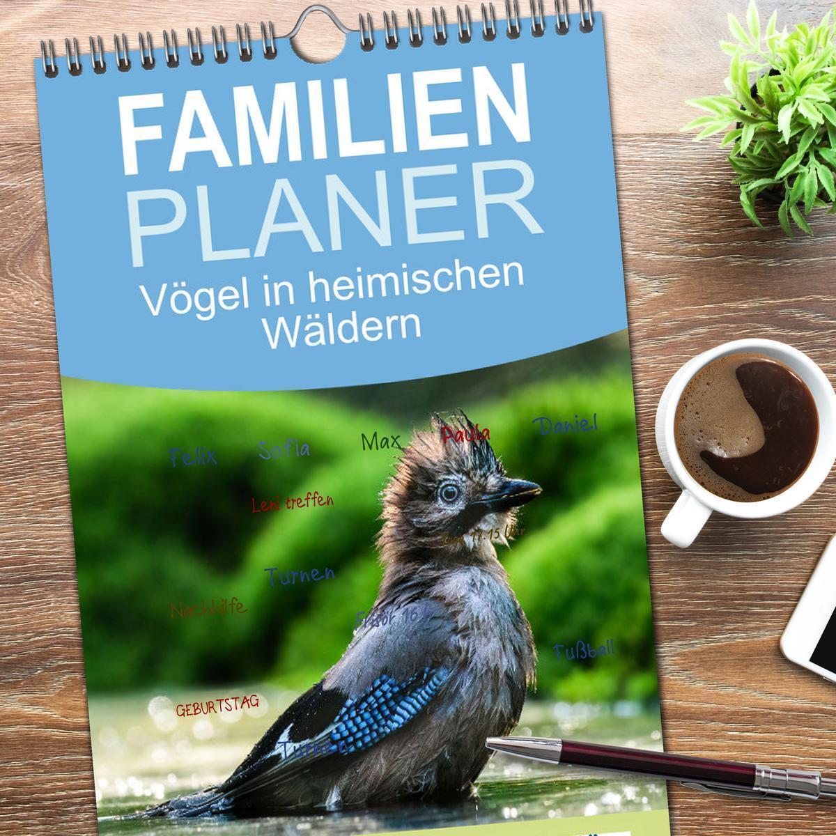 Bild: 9783457135518 | Familienplaner 2025 - Vögel in heimischen Wäldern mit 5 Spalten...