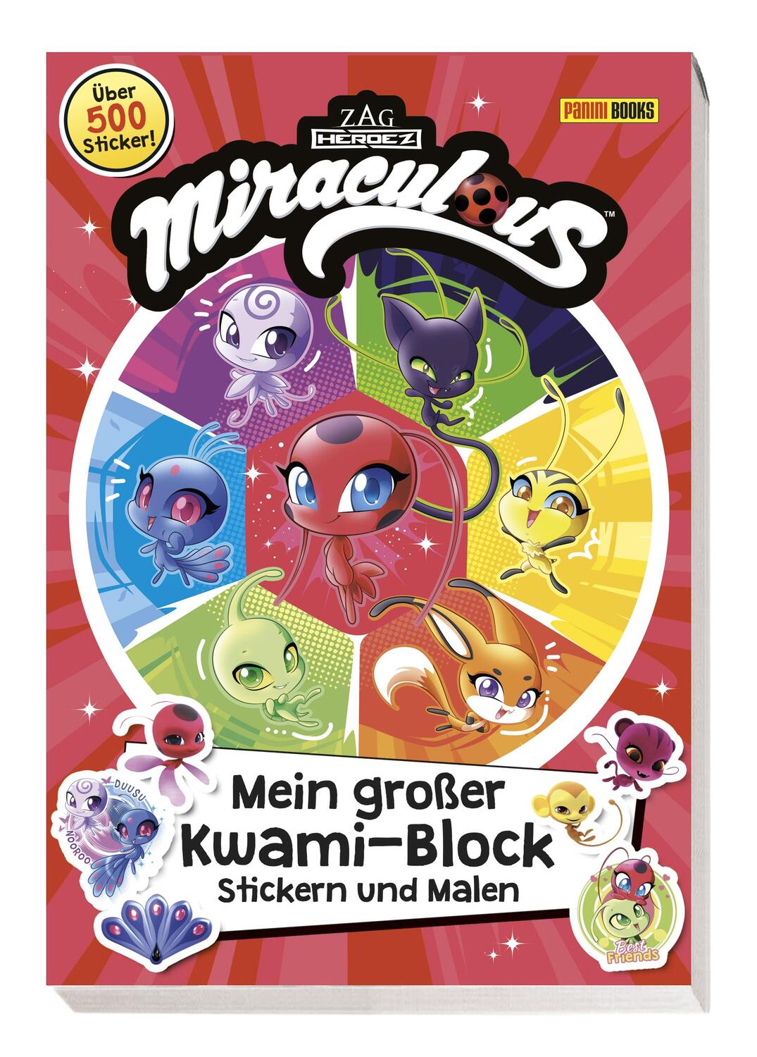 Cover: 9783833243851 | Miraculous: Mein großer Kwami-Block - Stickern und Malen | Panini