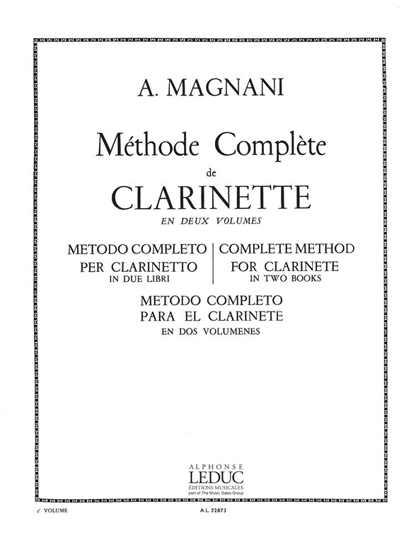 Cover: 9790046228735 | Méthode complète vol.2 (partie 3) pour clarinette | Aurelio Magnani