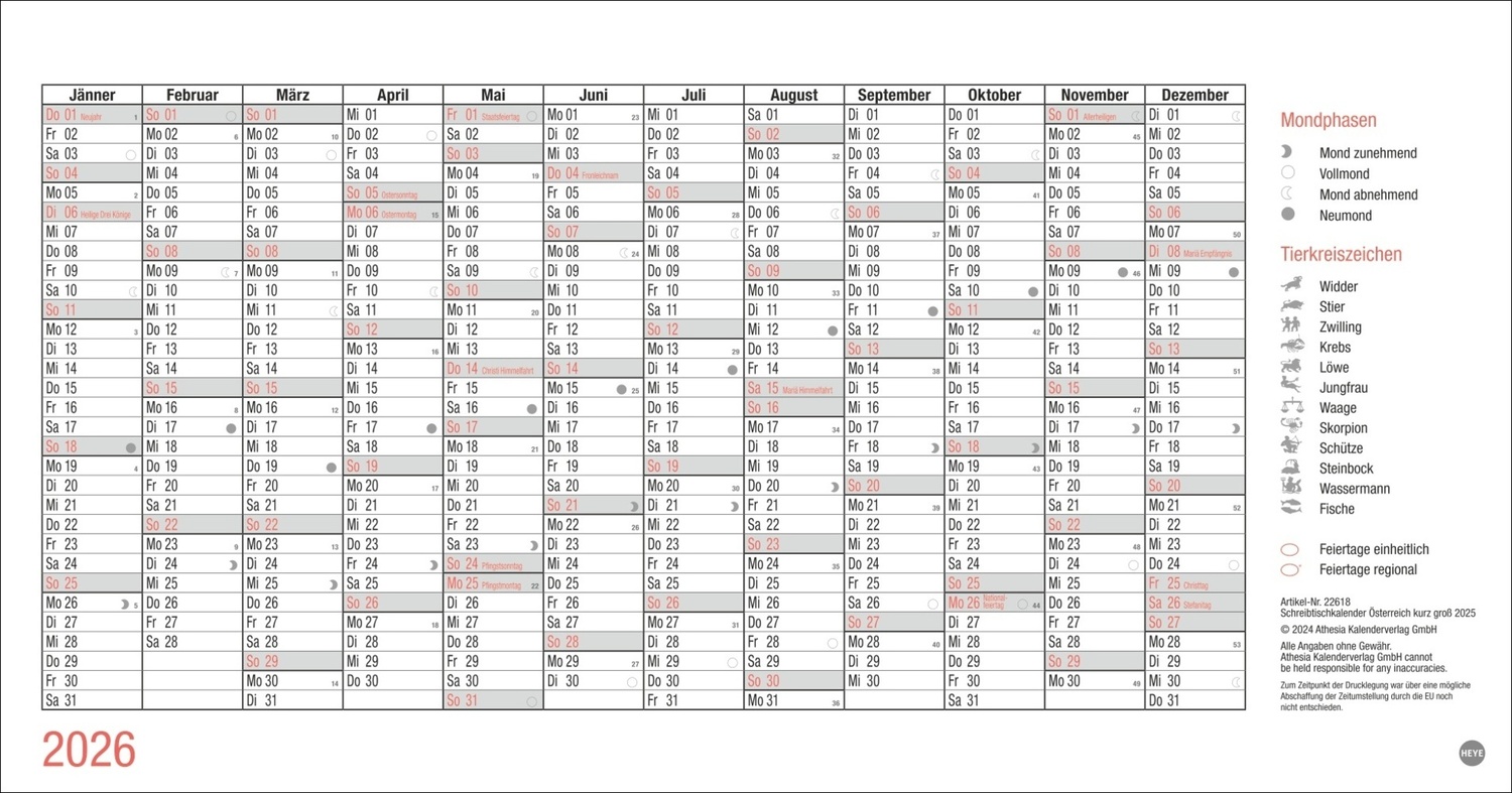 Bild: 9783756407613 | Schreibtischkalender Österreich groß 2025 | Kalender | Spiralbindung