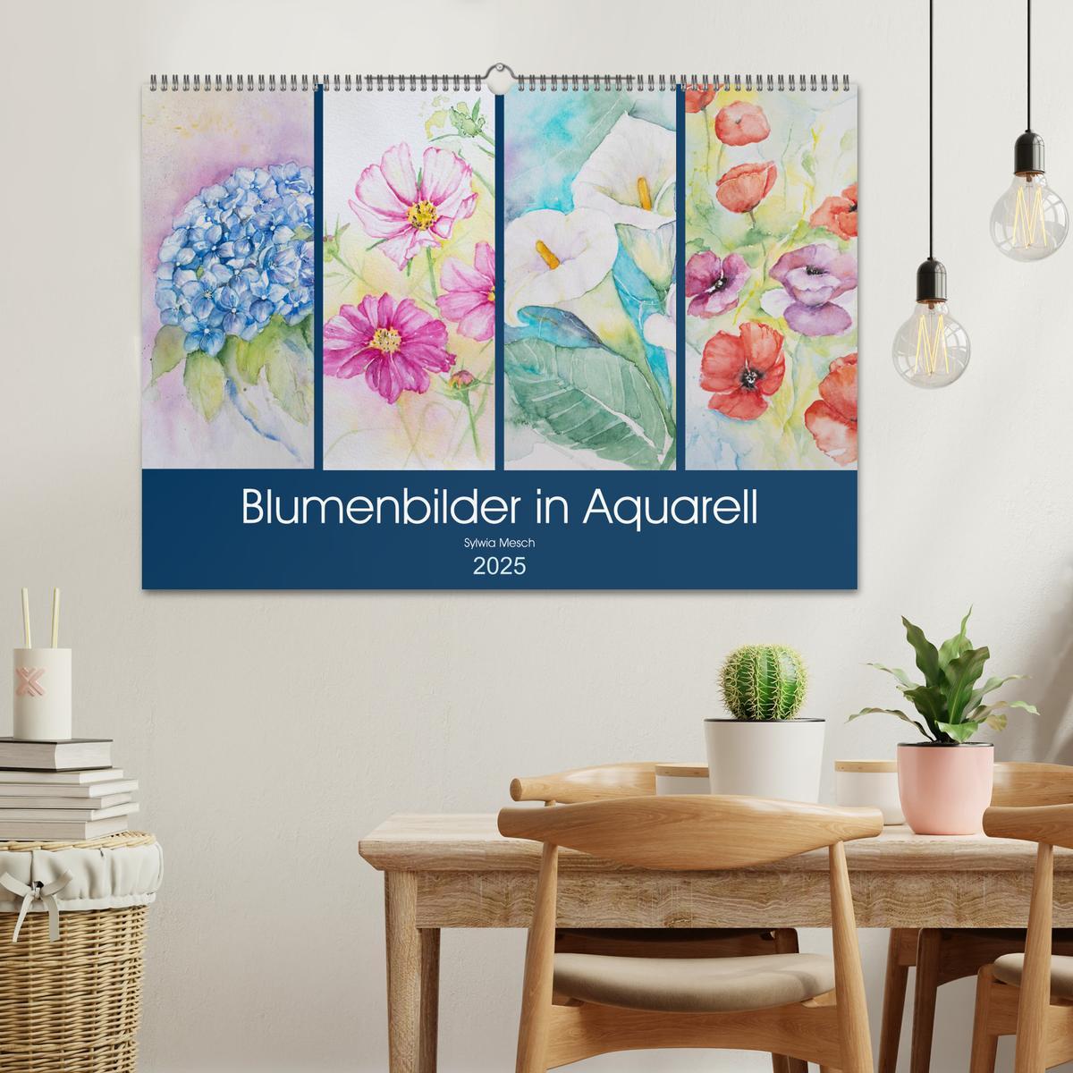 Bild: 9783435311941 | Blumenbilder in Aquarell (Wandkalender 2025 DIN A2 quer), CALVENDO...