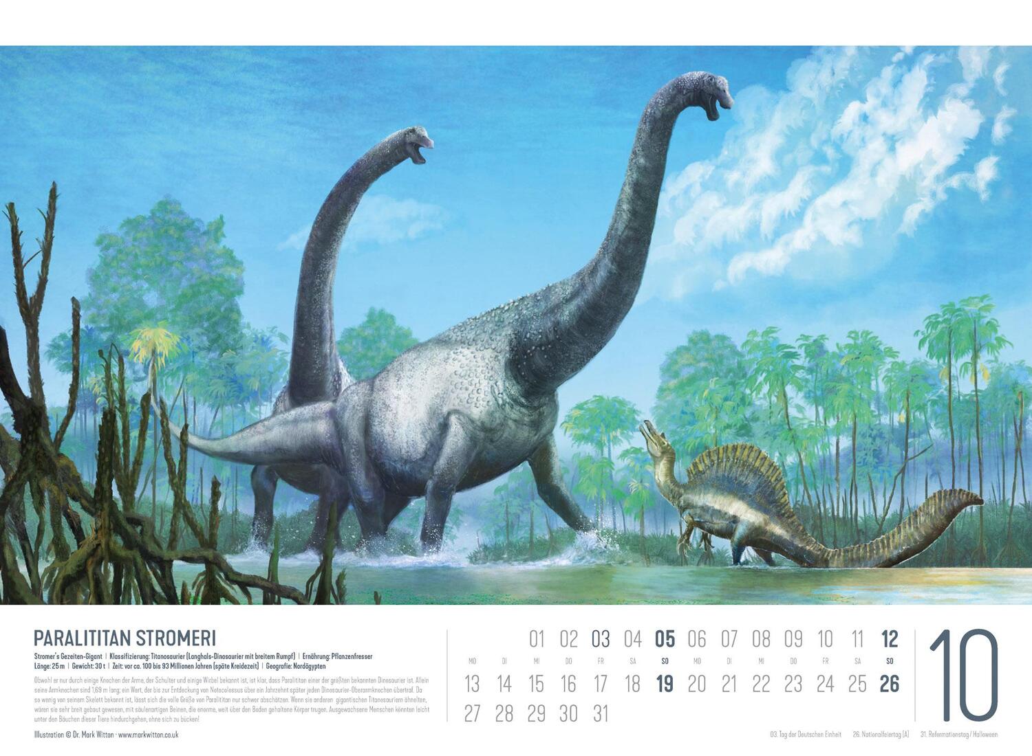 Bild: 9783838435237 | Dinosaurier Kalender 2025 | Mark Witton (u. a.) | Kalender | 14 S.