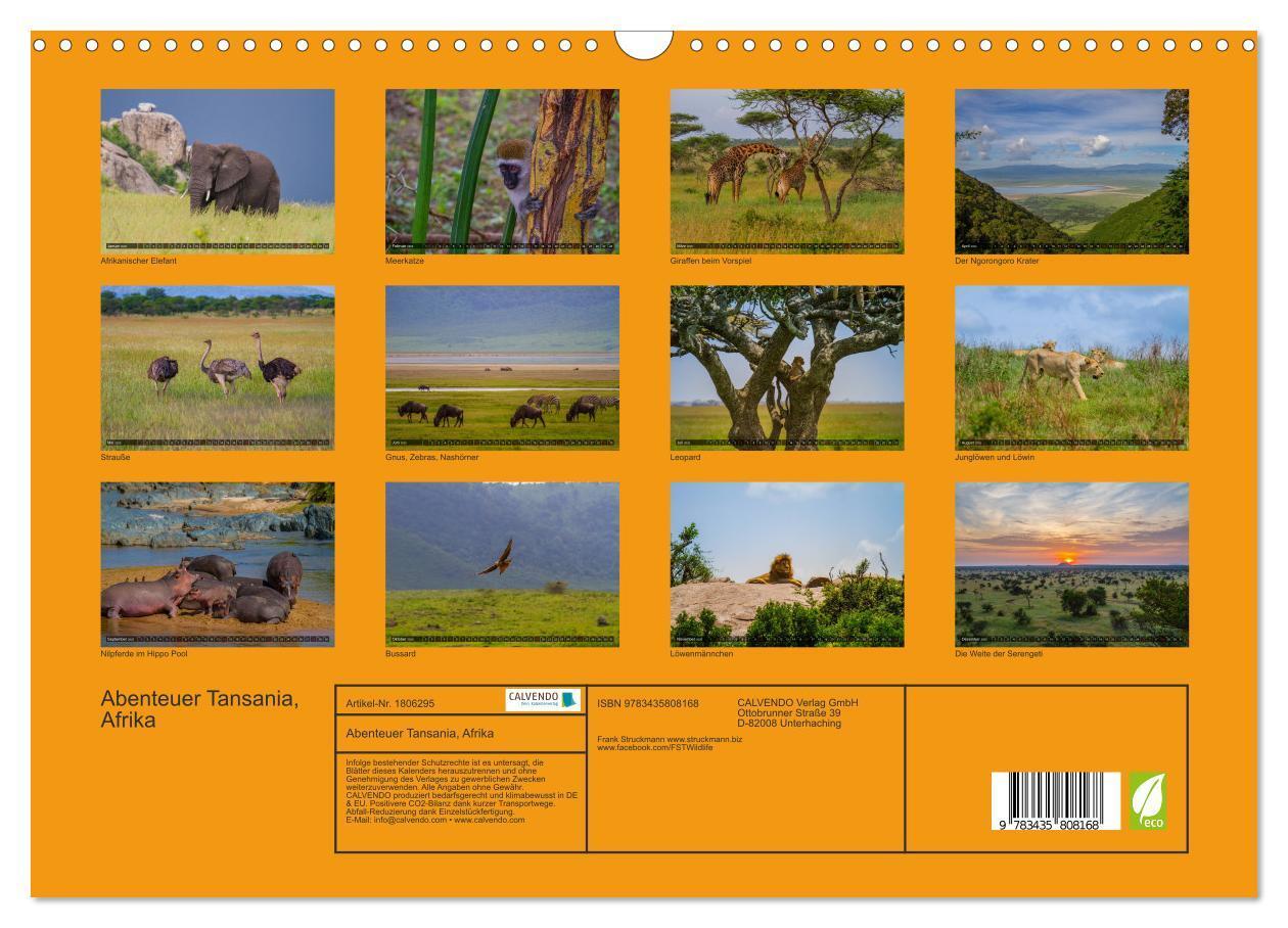 Bild: 9783435808168 | Abenteuer Tansania, Afrika (Wandkalender 2025 DIN A3 quer),...