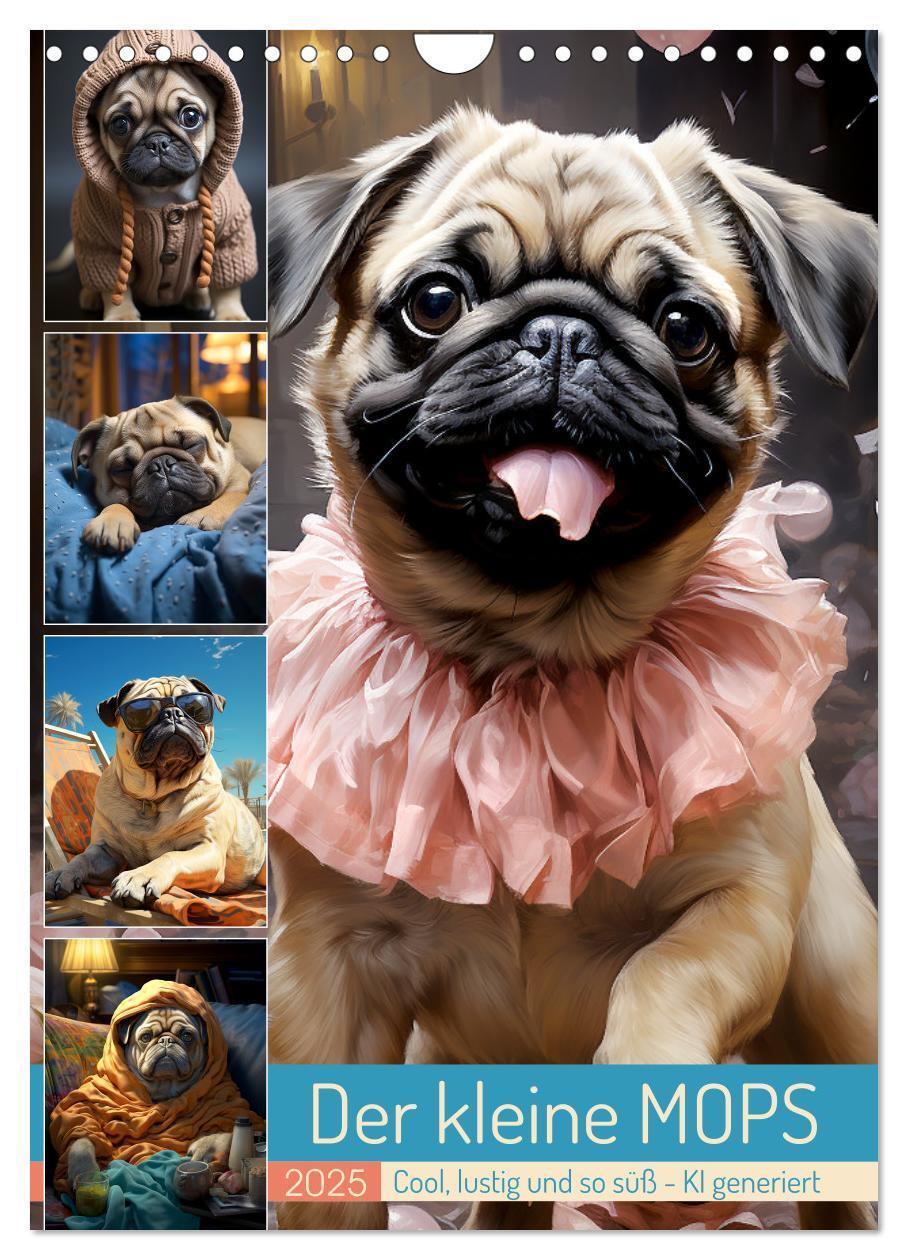 Cover: 9783435846436 | Der kleine Mops (Wandkalender 2025 DIN A4 hoch), CALVENDO...