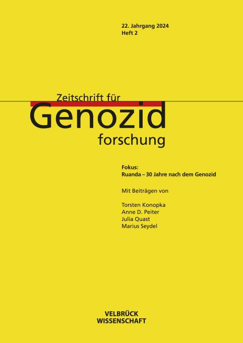 Cover: 9783958323797 | Zeitschrift für Genozidforschung, 22. Jahrgang 2024, Heft 2 | Buch