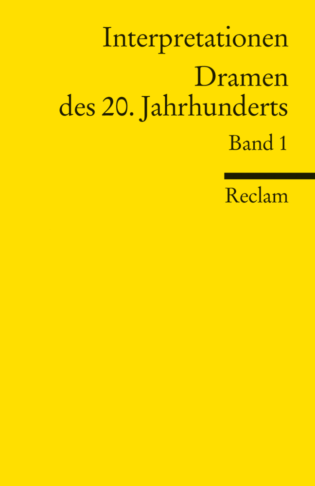 Cover: 9783150094600 | Dramen des 20. Jahrhunderts. Bd.1 | Taschenbuch | 1996
