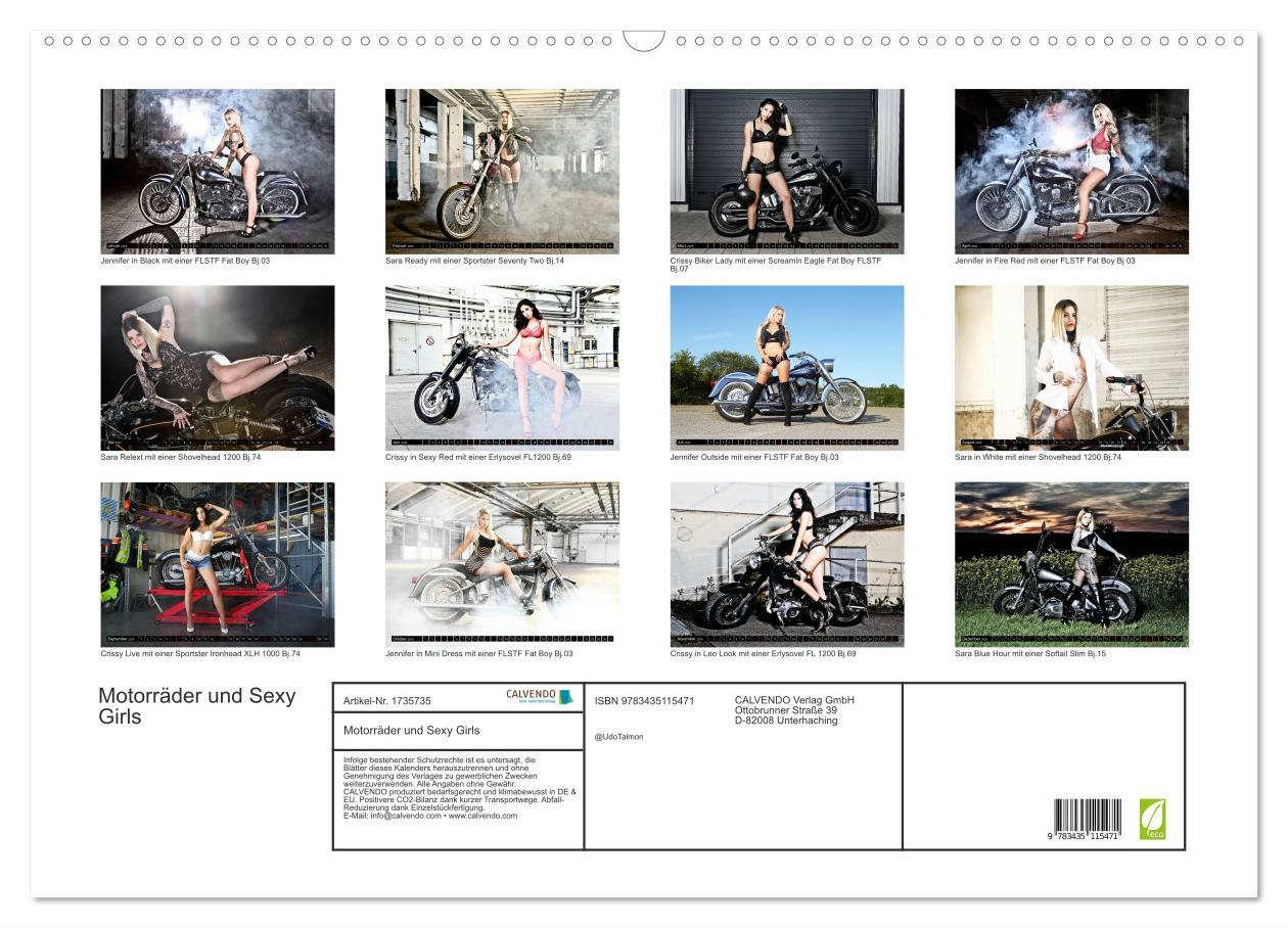 Bild: 9783435115471 | Motorräder und Sexy Girls (Wandkalender 2025 DIN A2 quer), CALVENDO...