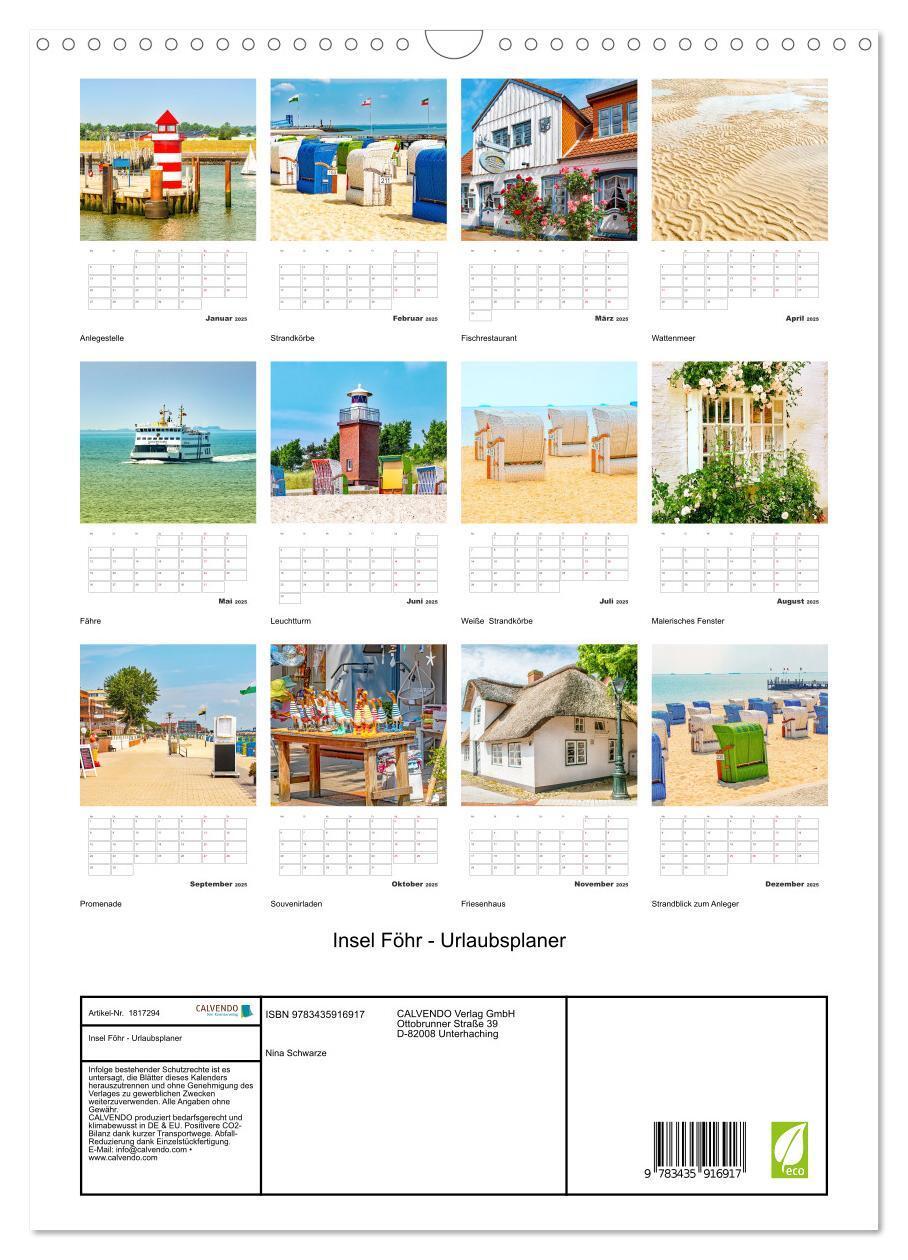 Bild: 9783435916917 | Insel Föhr - Urlaubsplaner (Wandkalender 2025 DIN A3 hoch),...