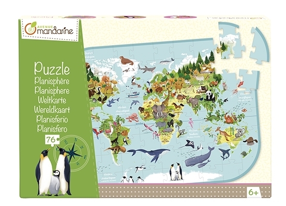 Cover: 3609510500146 | Puzzle, Weltkarte 27x5,5x18,5cm (Kinderpuzzle) | Spiel | ExaClair