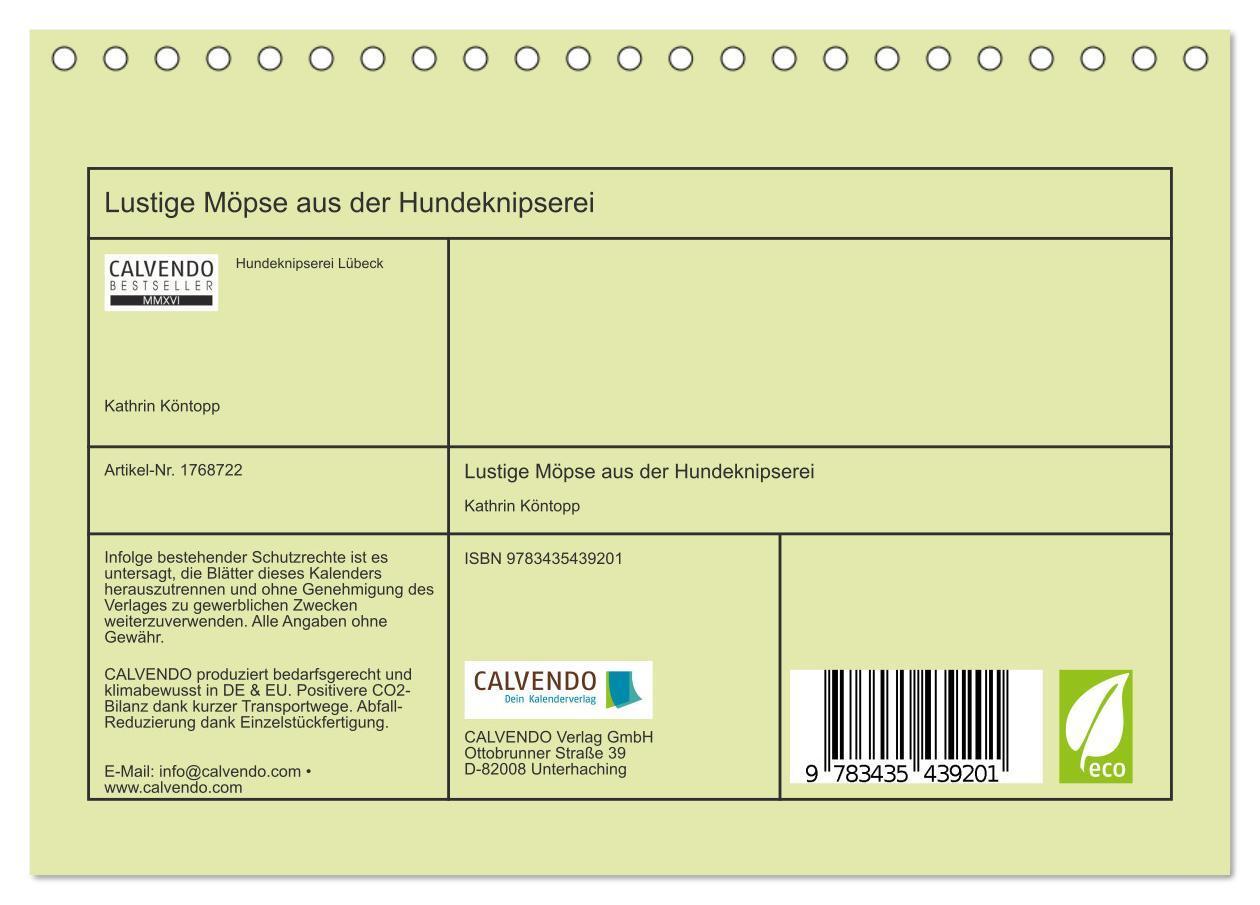 Bild: 9783435439201 | Lustige Möpse aus der Hundeknipserei (Tischkalender 2025 DIN A5...