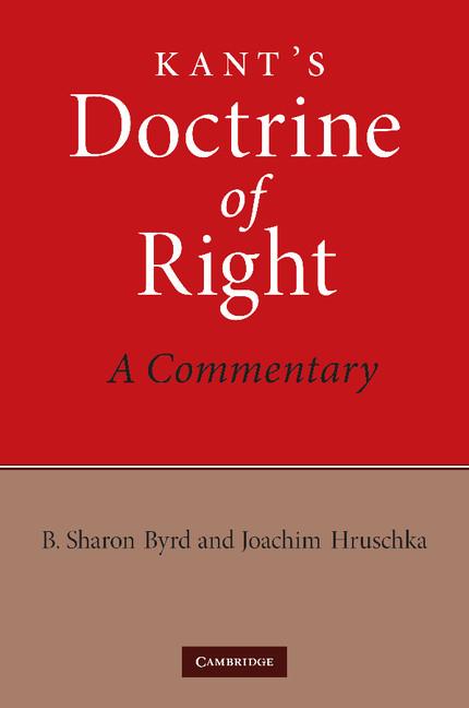 Cover: 9781107406896 | Kant's Doctrine of Right | A Commentary | B. Sharon Byrd (u. a.)