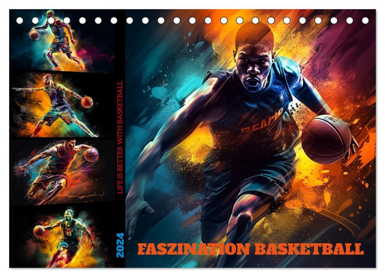 Cover: 9783675735293 | Faszination Basketball (Tischkalender 2024 DIN A5 quer), CALVENDO...