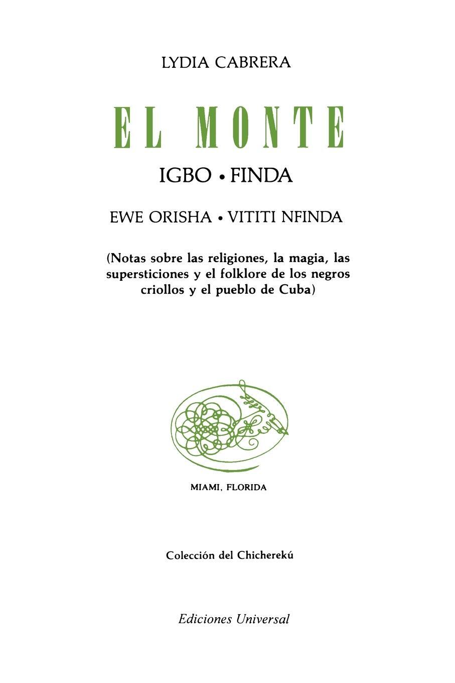 Cover: 9780897290098 | EL MONTE | Lydia Cabrera | Taschenbuch | Paperback | Spanisch | 2020