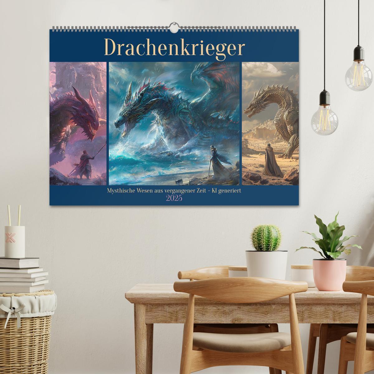 Bild: 9783383821424 | Drachenkrieger (Wandkalender 2025 DIN A2 quer), CALVENDO...