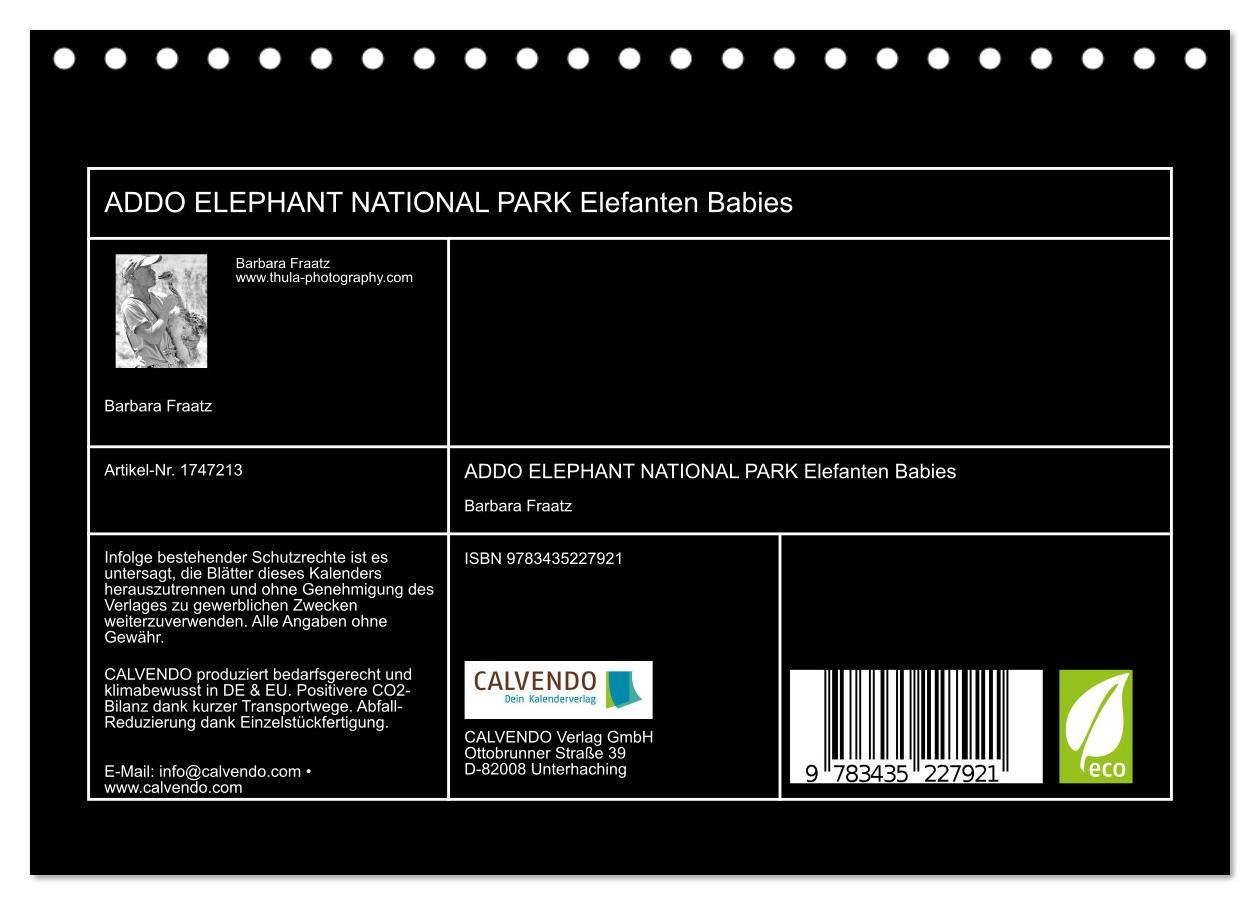 Bild: 9783435227921 | ADDO ELEPHANT NATIONAL PARK Elefanten Babies (Tischkalender 2025...