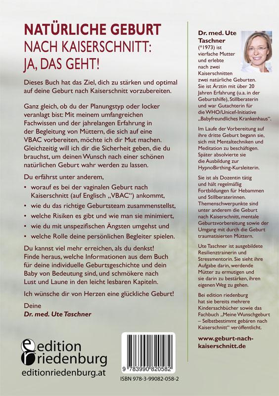 Rückseite: 9783990820582 | Natürliche Geburt nach Kaiserschnitt: Praxis-Wissen von der Ärztin...