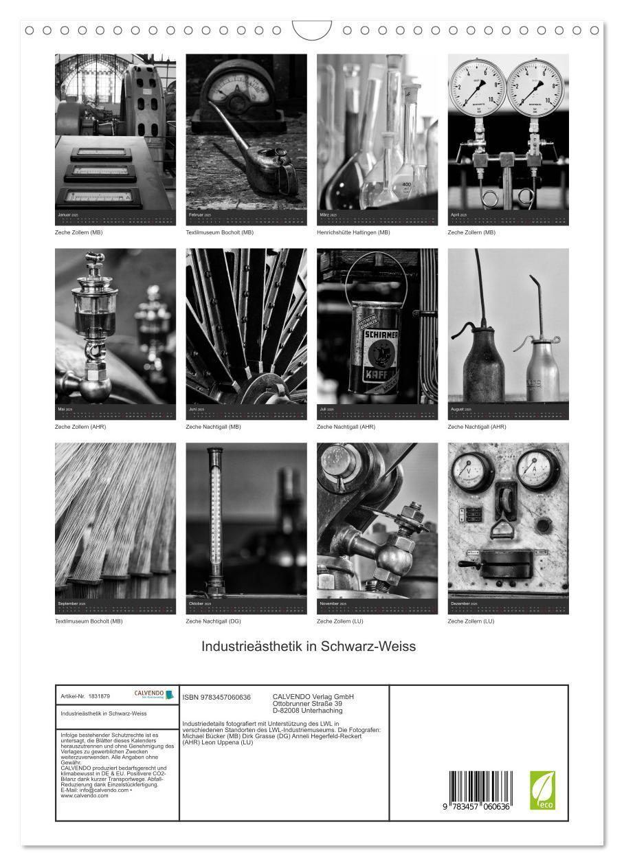 Bild: 9783457060636 | Industrieästhetik in Schwarz-Weiss (Wandkalender 2025 DIN A3 hoch),...