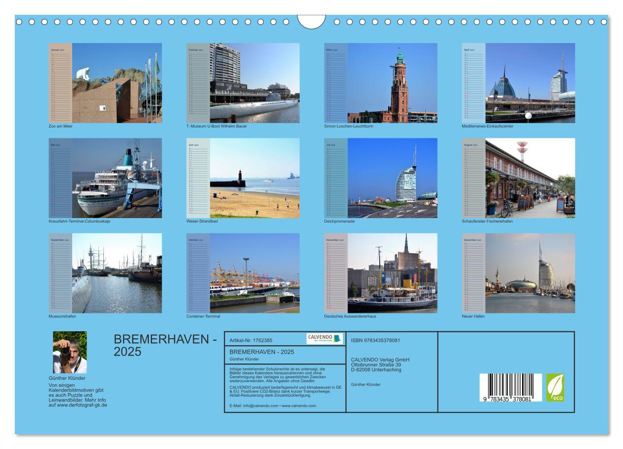 Bild: 9783435378081 | BREMERHAVEN - 2025 (Wandkalender 2025 DIN A3 quer), CALVENDO...