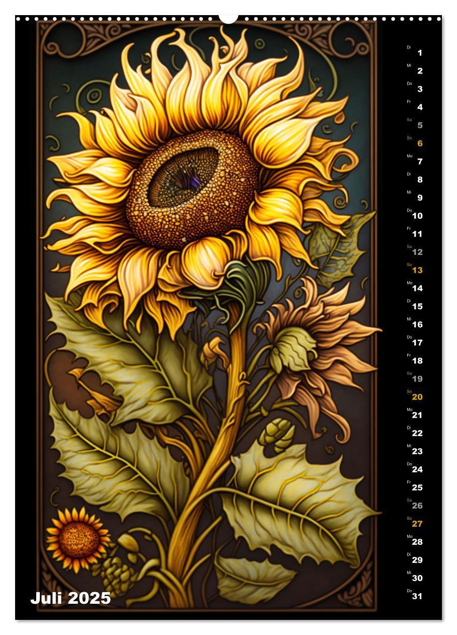 Bild: 9783435873869 | Jugendstil Blumen (Wandkalender 2025 DIN A2 hoch), CALVENDO...