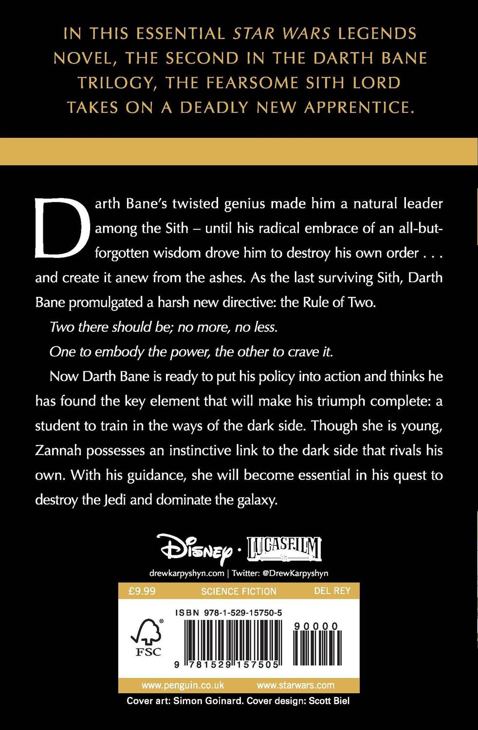 Rückseite: 9781529157505 | Star Wars: Darth Bane - Rule of Two | Drew Karpyshyn | Taschenbuch