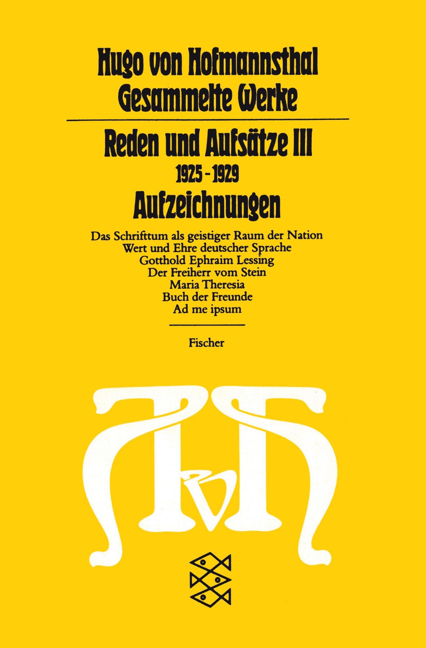 Cover: 9783596221684 | Reden und Aufsätze III | (1925-1929) | Hugo Von Hofmannsthal | Buch