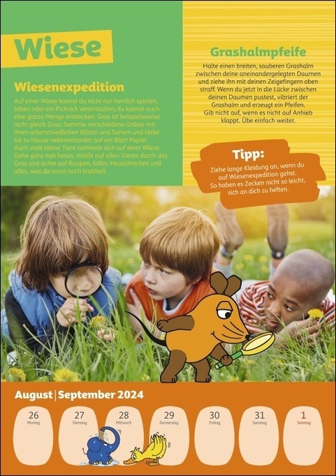Bild: 9783840032387 | Raus mit der Maus Wochenplaner 2024. Wand-Kalender für Kinder mit...