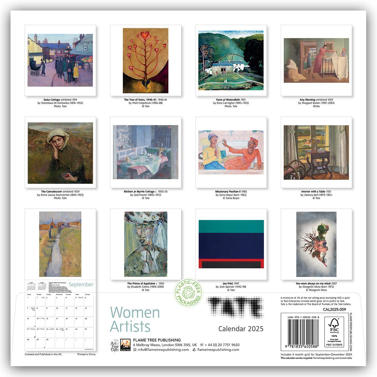 Rückseite: 9781835620588 | Tate: Women Artists Wall Calendar 2025 (Art Calendar) | Publishing