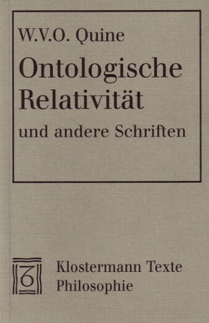 Cover: 9783465032519 | Ontologische Relativität und andere Schriften | Quine | Taschenbuch