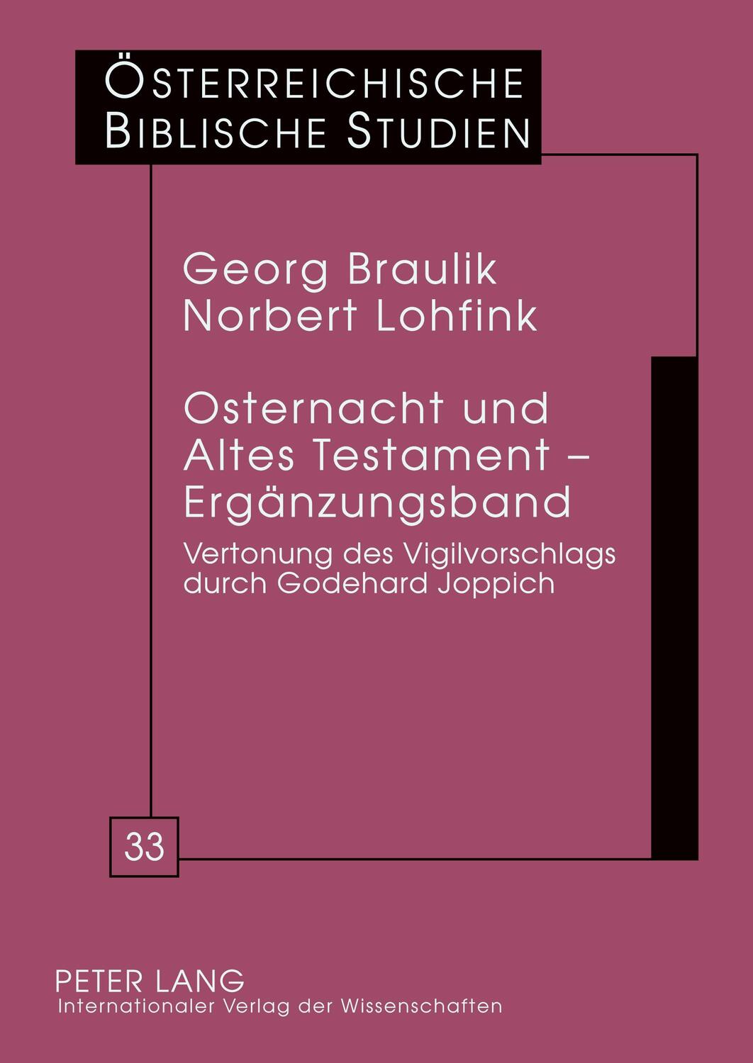 Cover: 9783631569948 | Osternacht und Altes Testament ¿ Ergänzungsband | Lohfink (u. a.)