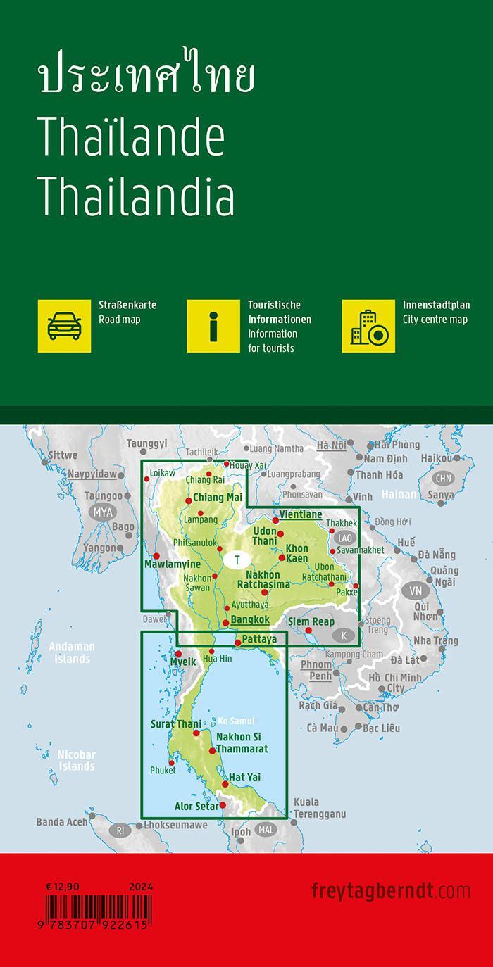 Rückseite: 9783707922615 | Thailand, Autokarte 1:900.000, freytag &amp; berndt | Freytag &amp; Berndt