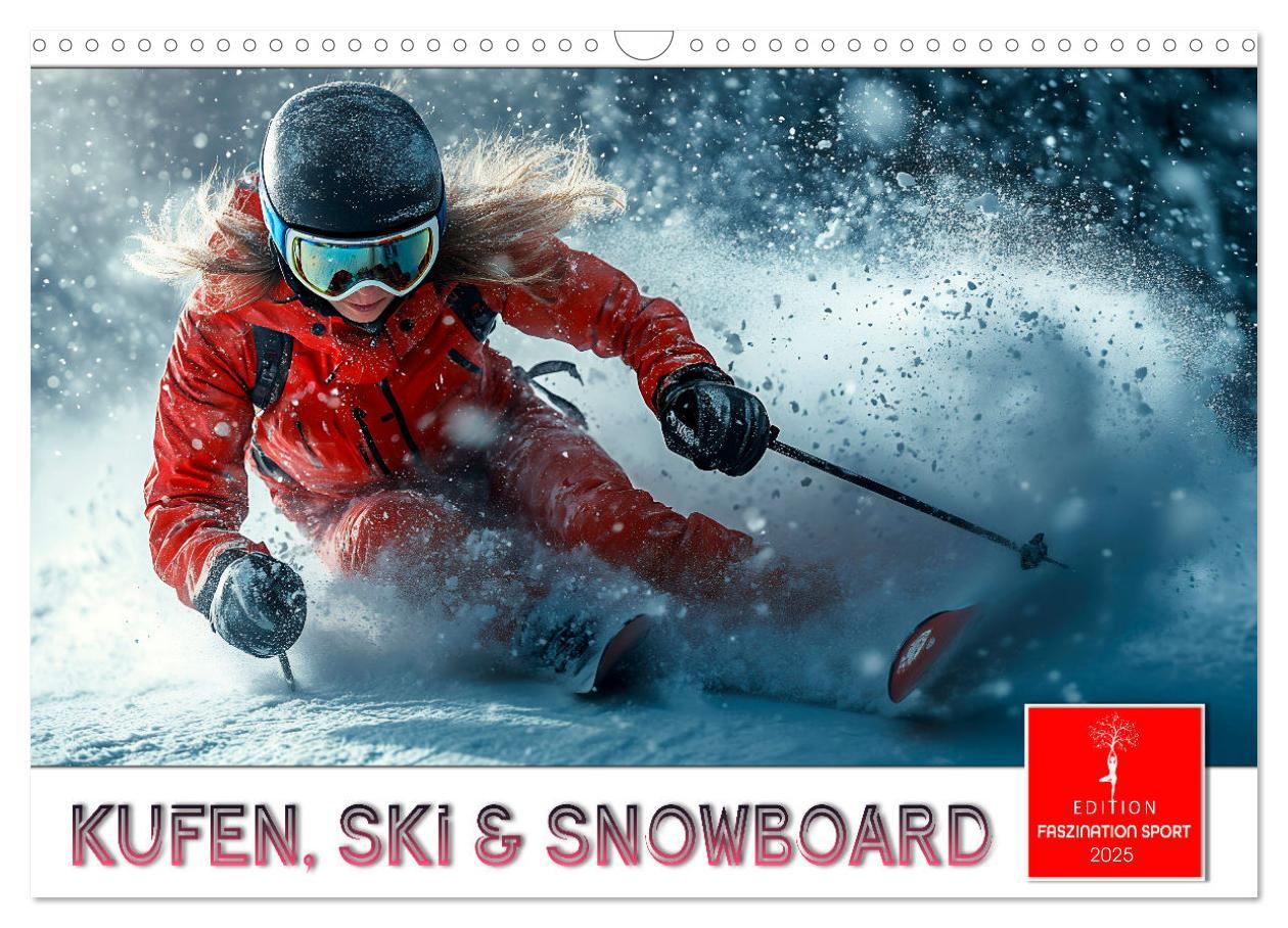 Cover: 9783457226483 | Kufen, Ski &amp; Snowboard (Wandkalender 2025 DIN A3 quer), CALVENDO...