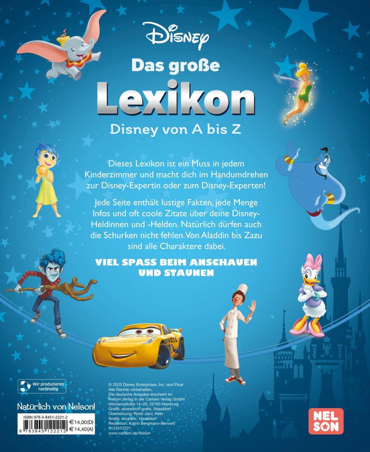 Rückseite: 9783845122212 | Disney: Das große Lexikon - Disney von A-Z | Walt Disney | Buch | 2023