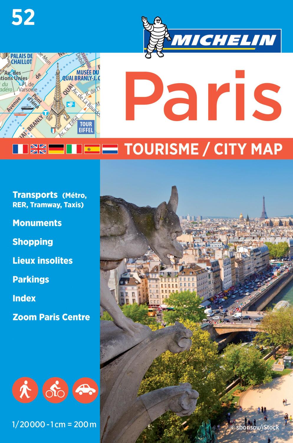 Cover: 9782067211544 | Paris - Michelin City Plan 52 | City Plans | Michelin | (Land-)Karte