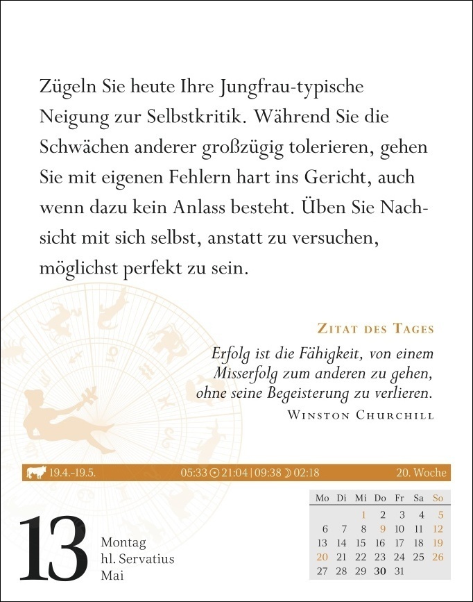 Bild: 9783840031380 | Jungfrau Sternzeichenkalender 2024: Tagesabreißkalender....