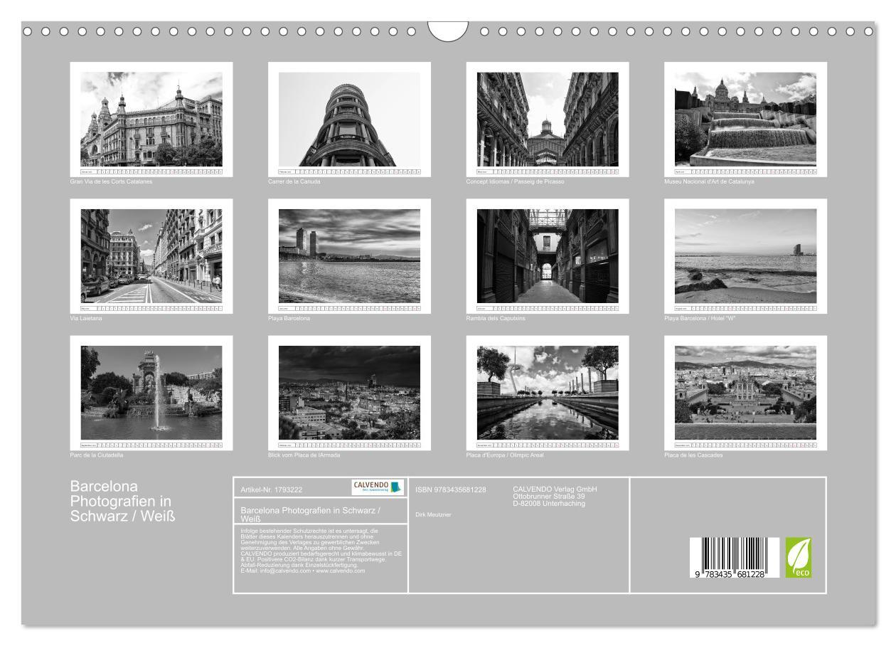 Bild: 9783435681228 | Barcelona Photografien in Schwarz / Weiß (Wandkalender 2025 DIN A3...