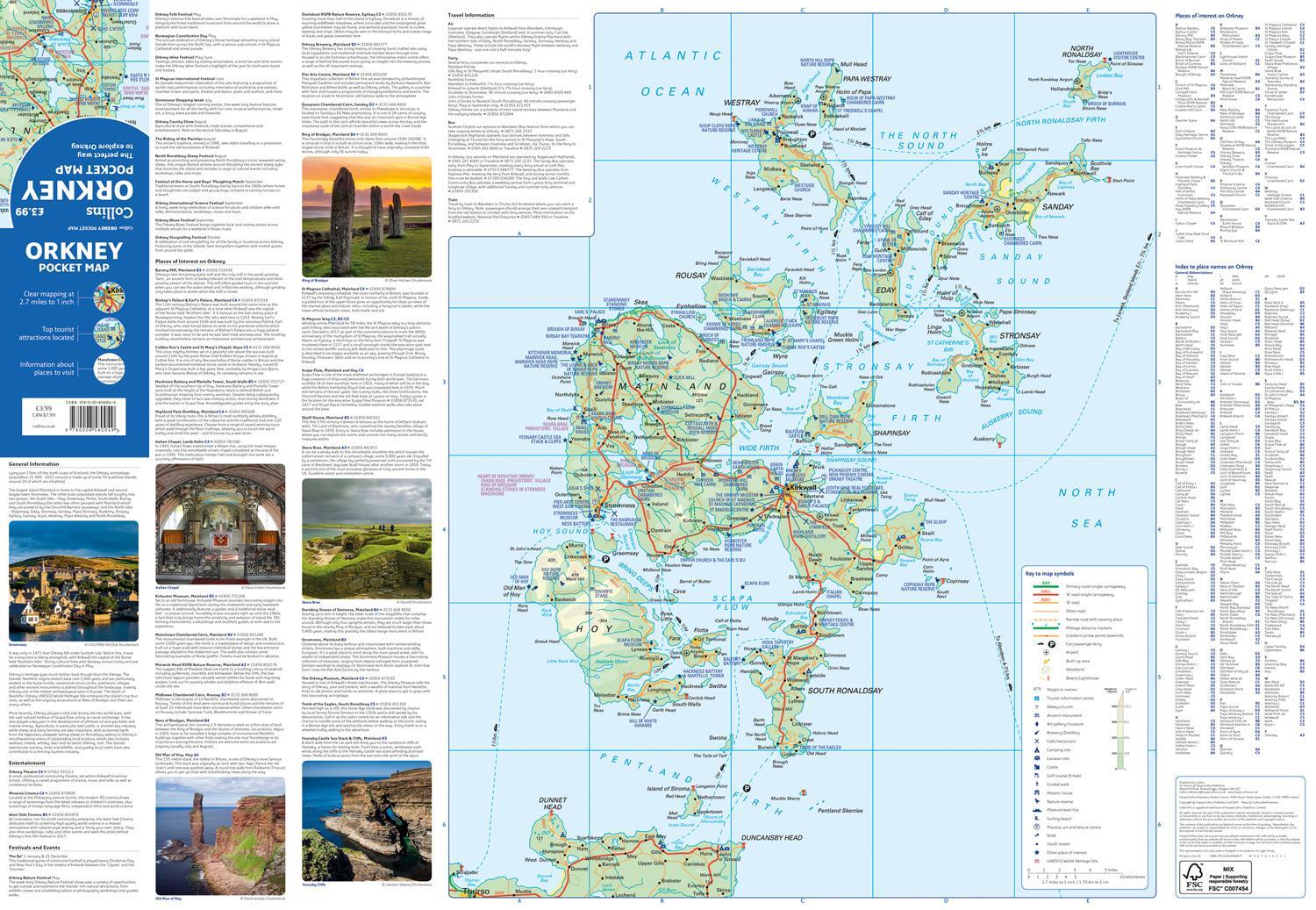 Bild: 9780008580049 | Orkney Pocket Map | The Perfect Way to Explore Orkney | Collins Maps