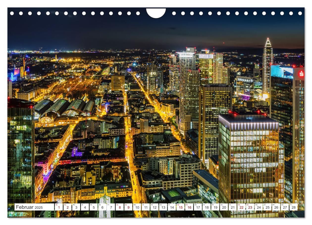 Bild: 9783383843655 | Frankfurt am Main - at night (Wandkalender 2025 DIN A4 quer),...