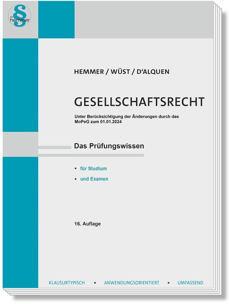 Cover: 9783968382296 | Gesellschaftsrecht | Karl-Edmund Hemmer (u. a.) | Taschenbuch | VII